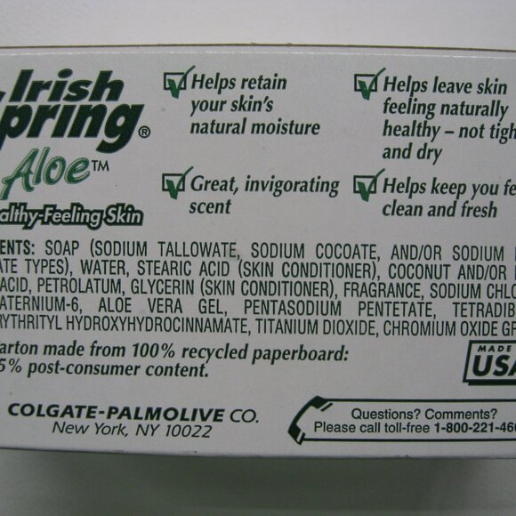 Vintage Irish Spring Original Scent Soap 5 oz 1 bar & Aloe in Box Made In USA - Picture 9 of 9